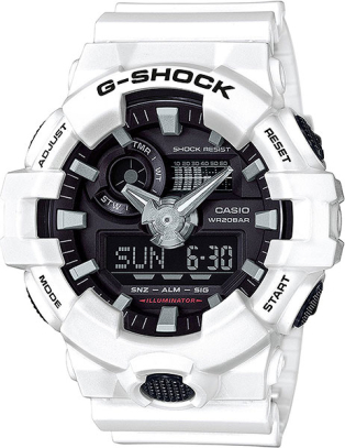 Mens white casio g shock on sale