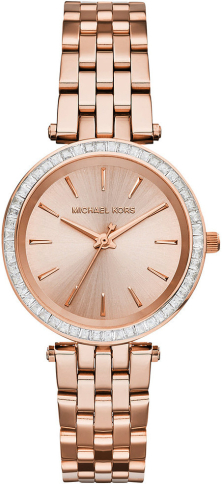 michael kors women's charley rose gold leather watch mk2794